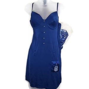 Lady Princess Blue Police Costume Handcuffs, thong and Hat 1X
